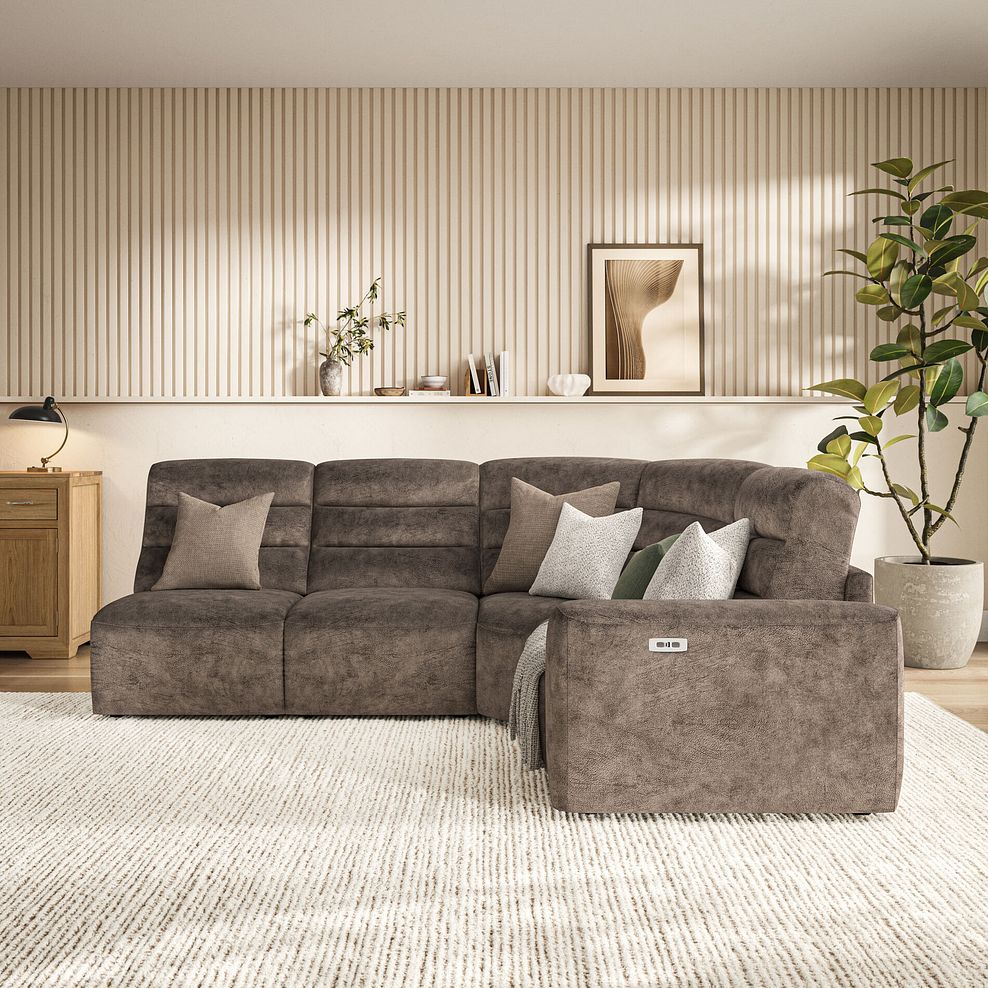 Cohen Group 5 Electric Recliner in  Dapple Chocolate Fabric 3