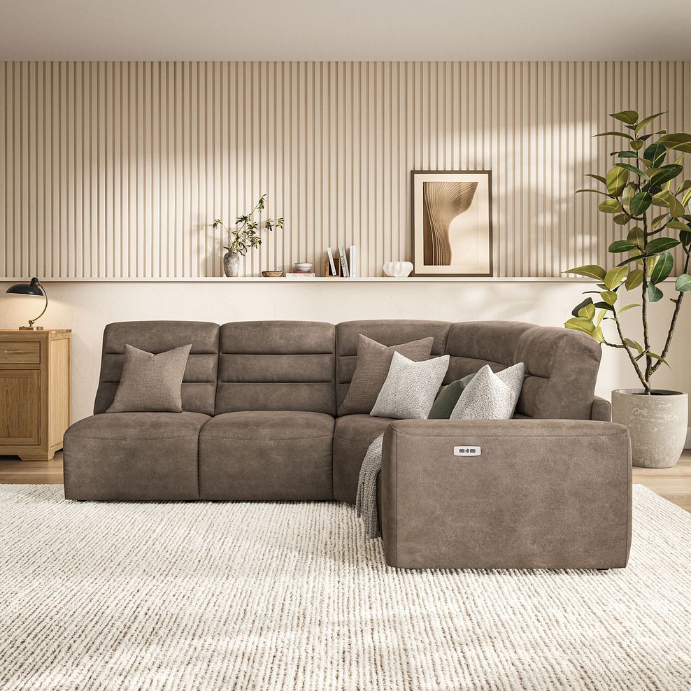 Cohen Group 5 Electric Recliner in Miller Earth Brown Fabric 3