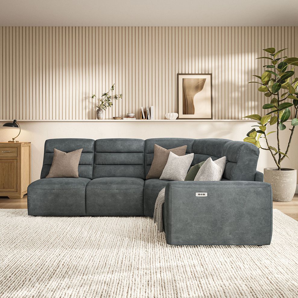 Cohen Group 5 Electric Recliner in Miller Grey Fabric 3