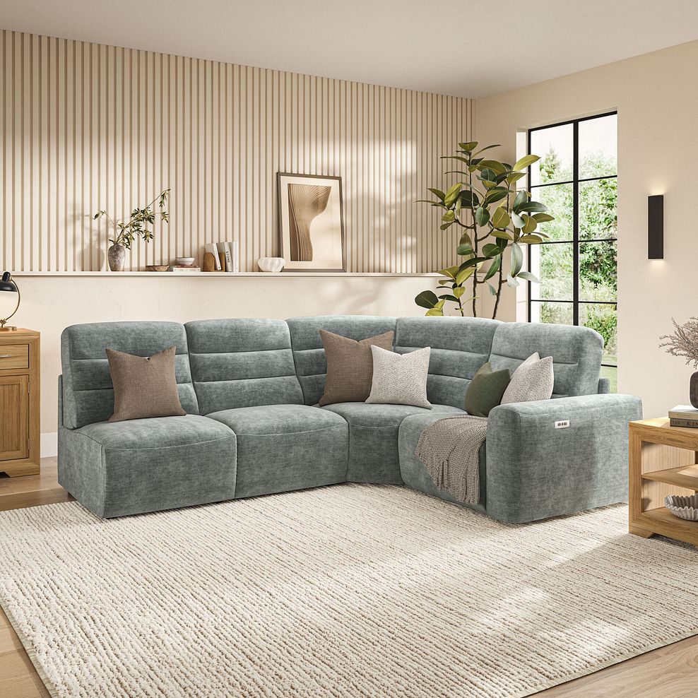 Cohen Group 5 Electric Recliner in Plush Silver Fabric 1