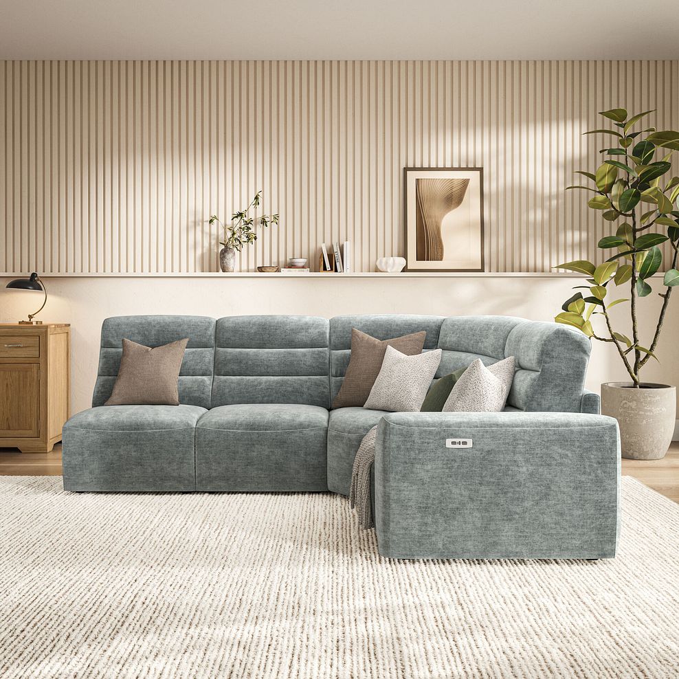 Cohen Group 5 Electric Recliner in Plush Silver Fabric 3