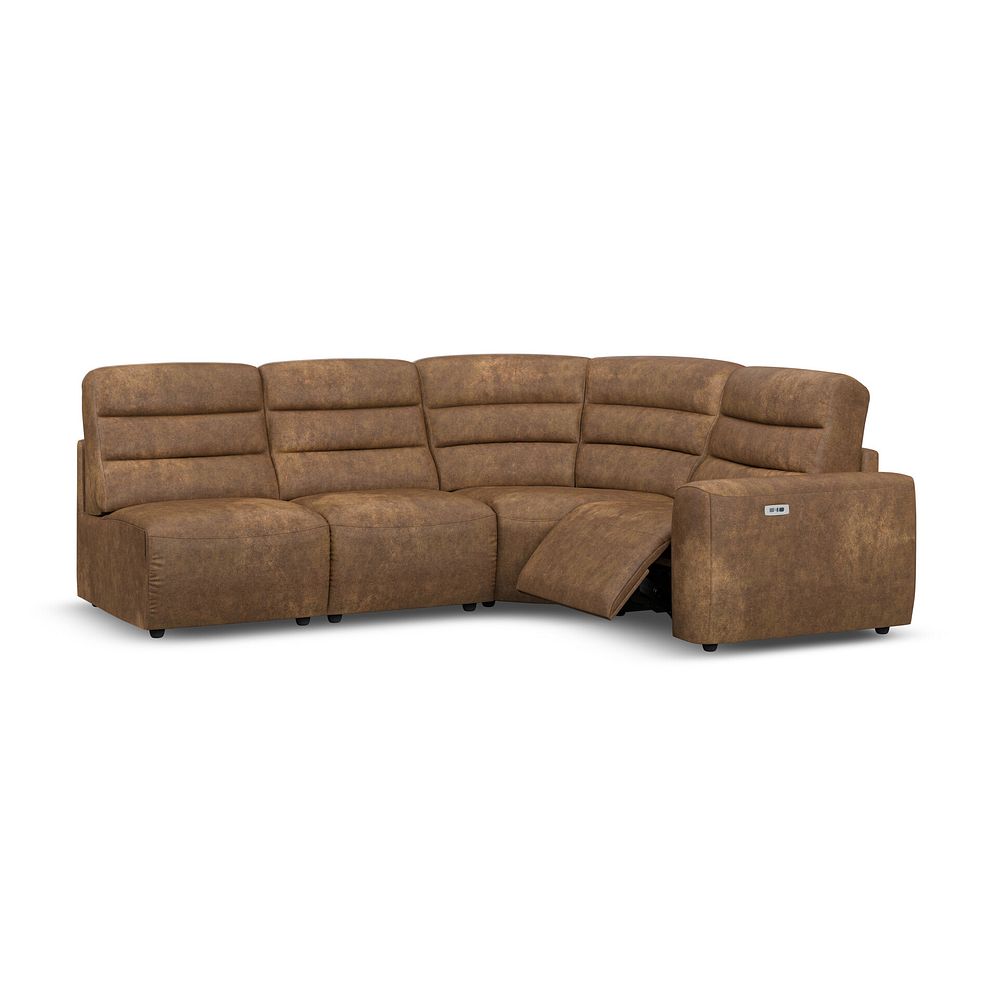 Cohen Group 5 Electric Recliner in Ranch Brown Fabric 2
