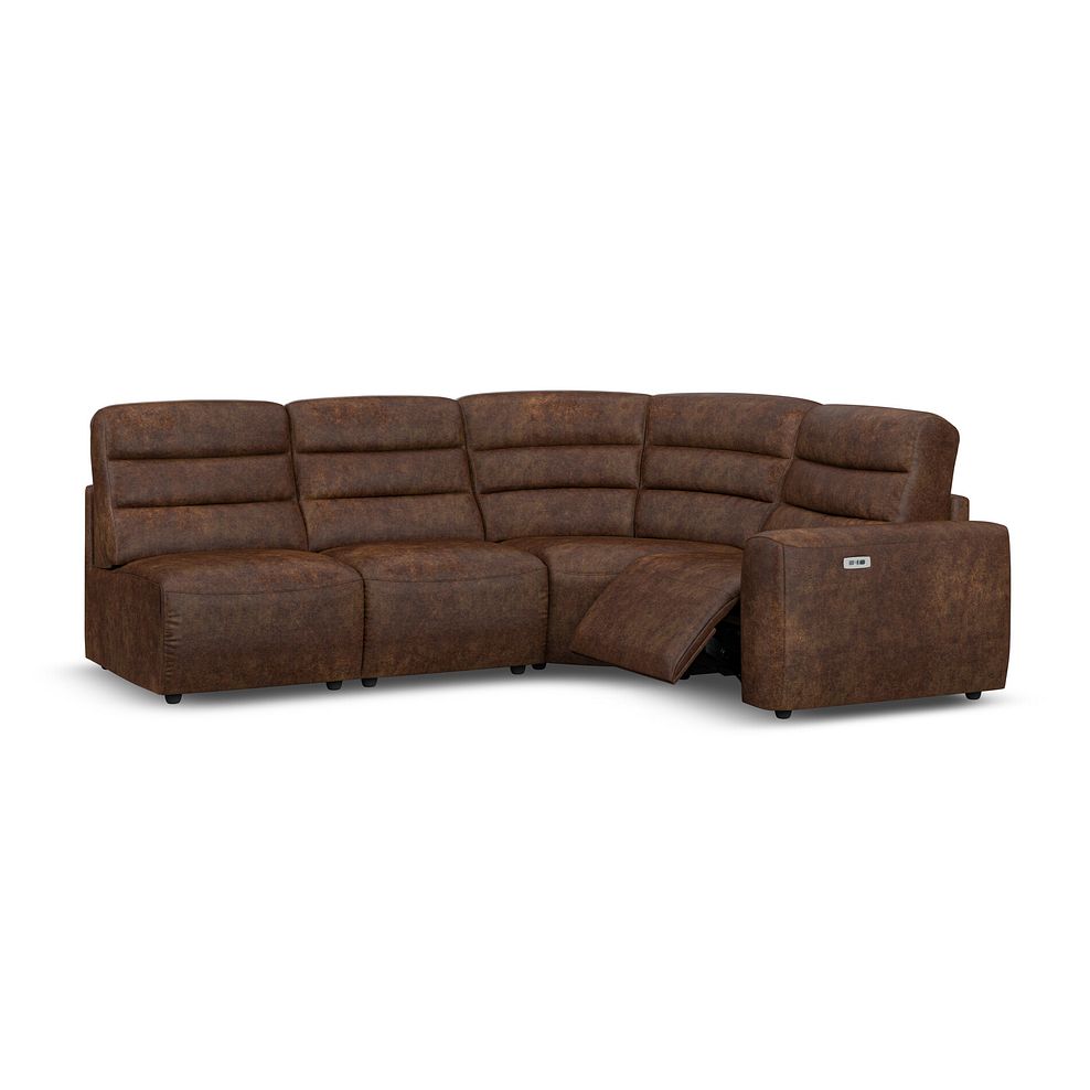 Cohen Group 5 Electric Recliner in Ranch Dark Brown Fabric 2