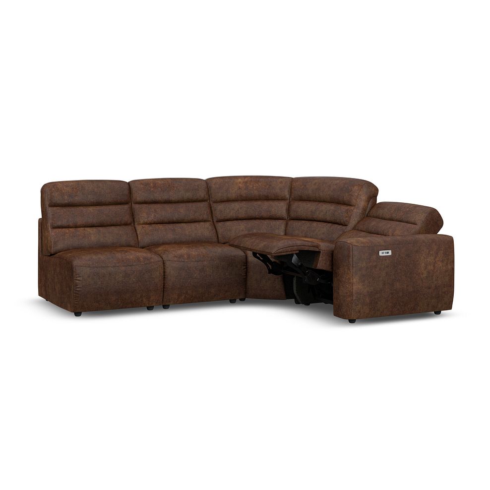 Cohen Group 5 Electric Recliner in Ranch Dark Brown Fabric 3