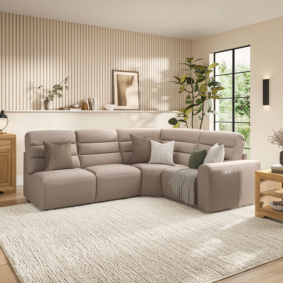 Cohen Group 5 ELectric Recliner in Virgo Buff Leather 1