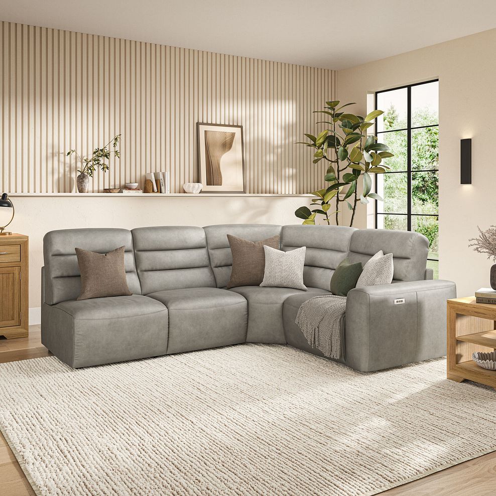 Cohen Group 5 ELectric Recliner in Virgo Platinum Leather 1