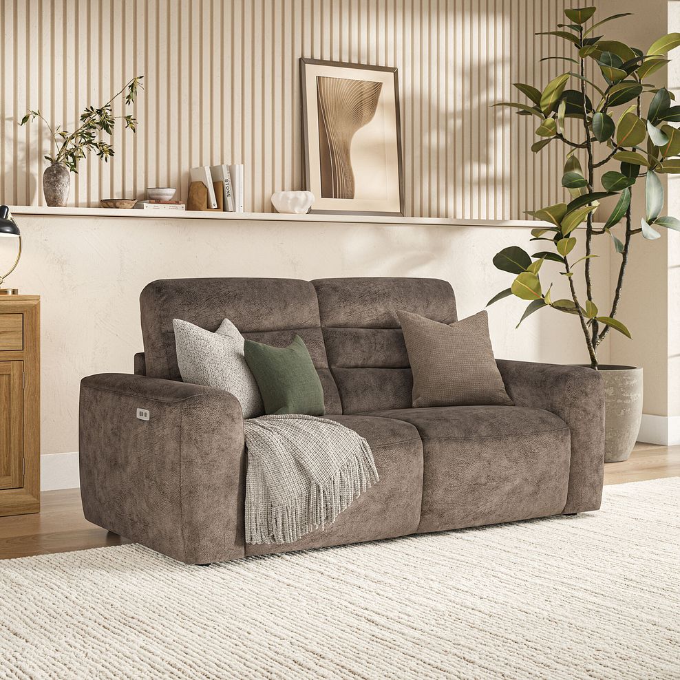 Cohen Group 8 Electric Recliner in  Dapple Chocolate Fabric 1