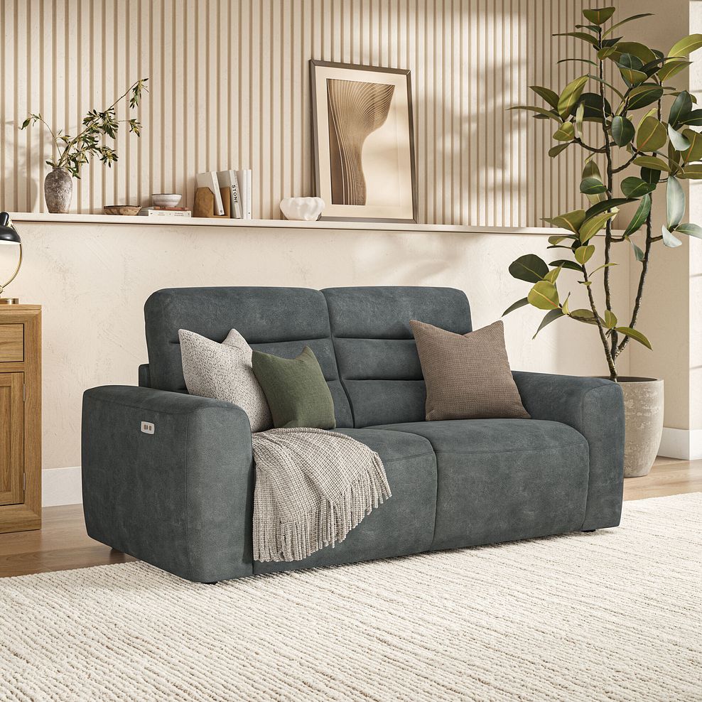 Cohen Group 8 Electric Recliner in Miller Grey Fabric 1