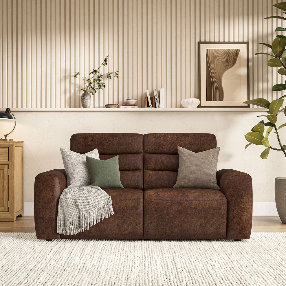 Cohen Group 8 Electric Recliner in Ranch Dark Brown Fabric 3