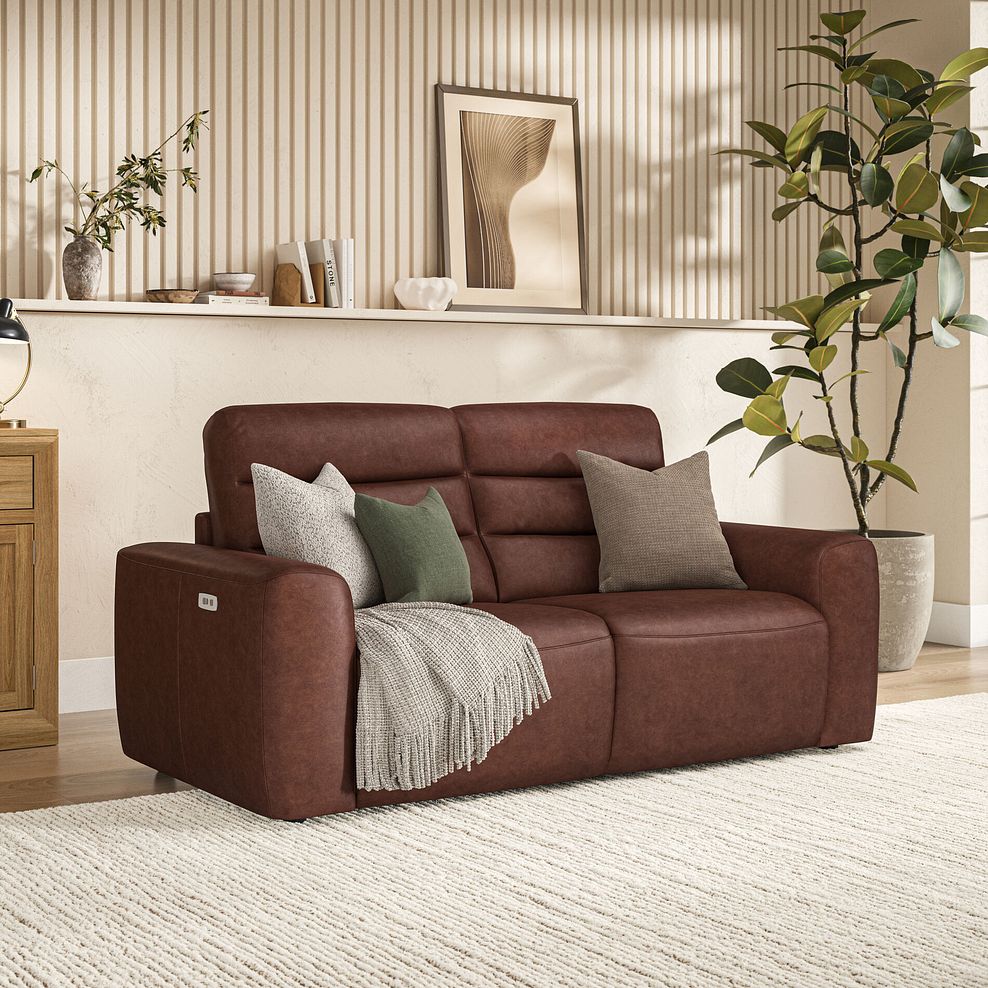 Cohen Group 8 Electric Recliner in Virgo Chestnut Leather 1