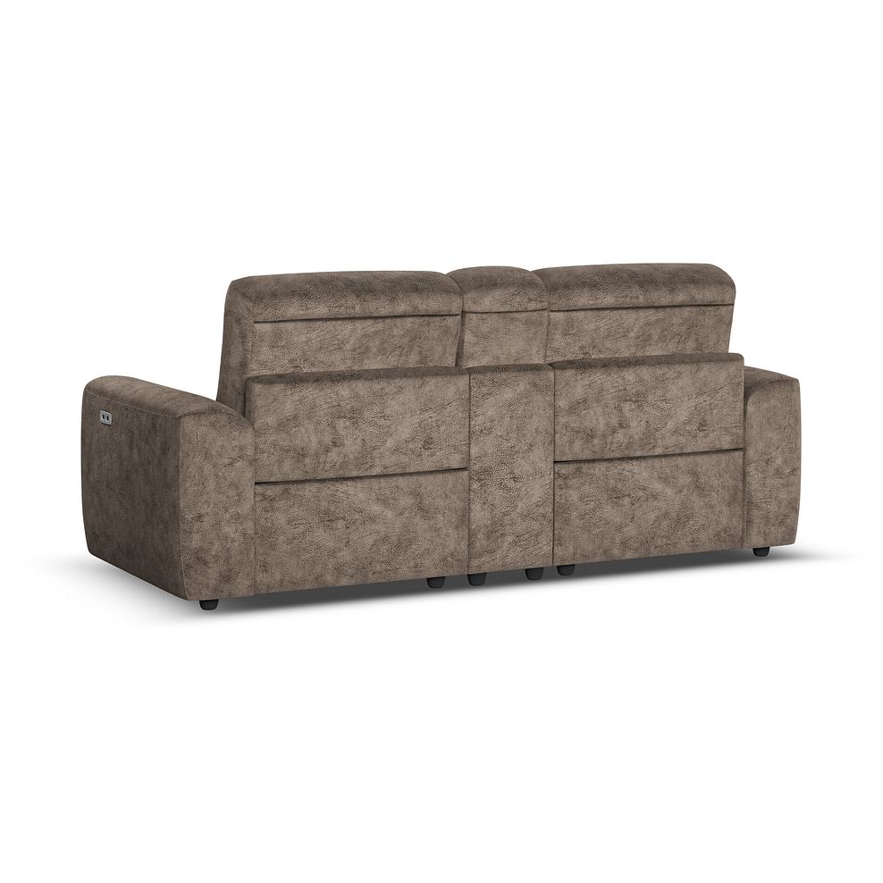 Cohen Group 8 Electric Recliner with 1 console in Dapple Chocolate Fabric 6