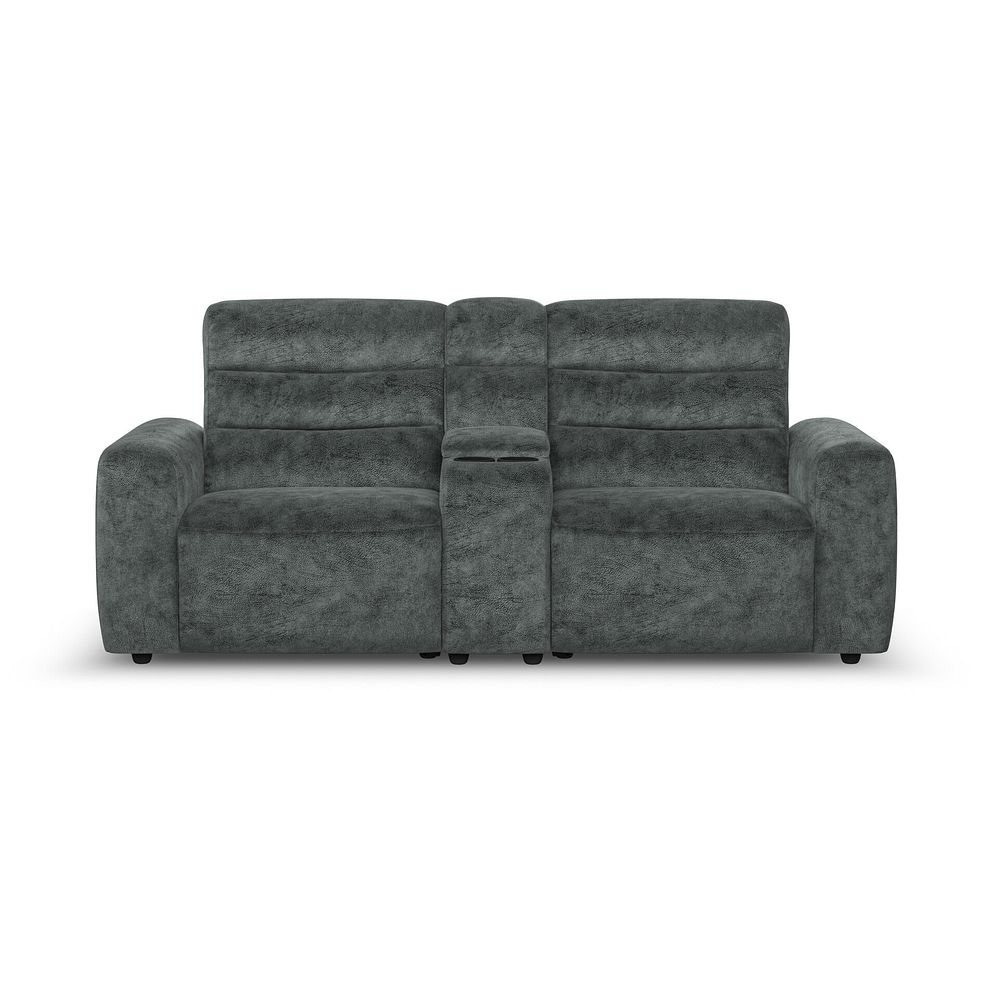 Cohen Group 8 Electric Recliner with 1 console in Dapple Grey Fabric 5