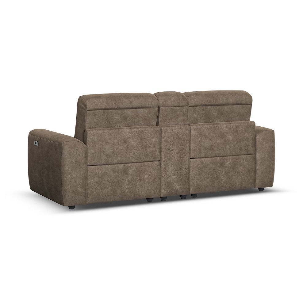 Cohen Group 8 Electric Recliner with 1 console in Miller Earth Brown Fabric 6