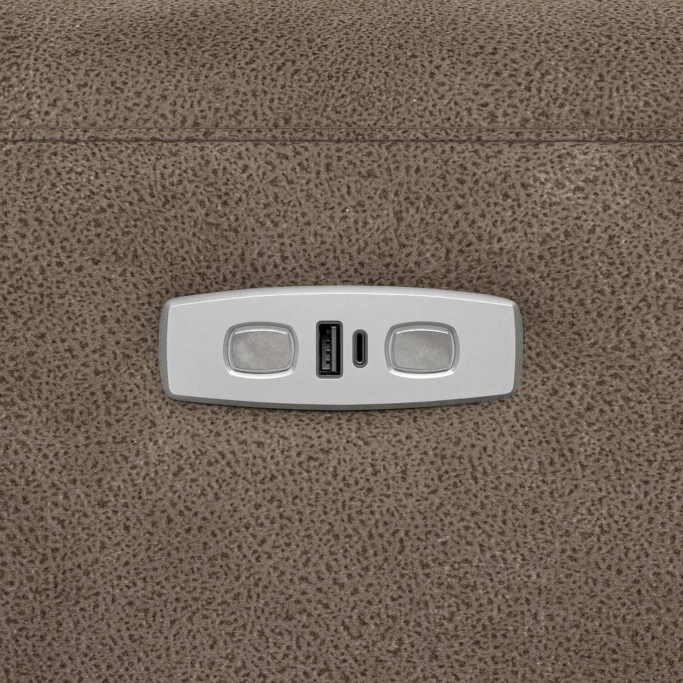 Cohen Group 8 Electric Recliner with 1 console in Miller Earth Brown Fabric 11