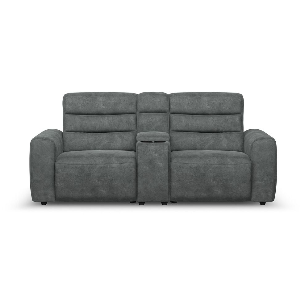 Cohen Group 8 Electric Recliner with 1 console in Miller Grey Fabric 5