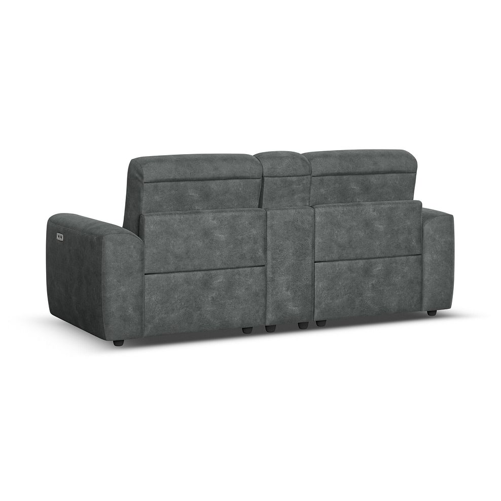 Cohen Group 8 Electric Recliner with 1 console in Miller Grey Fabric 6