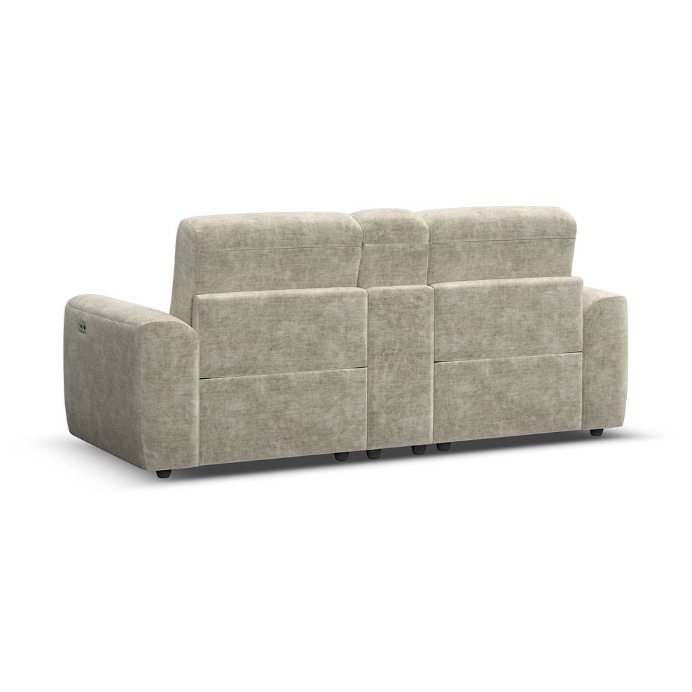 Cohen Group 8 Electric Recliner with 1 console in Plush Beige Fabric 6