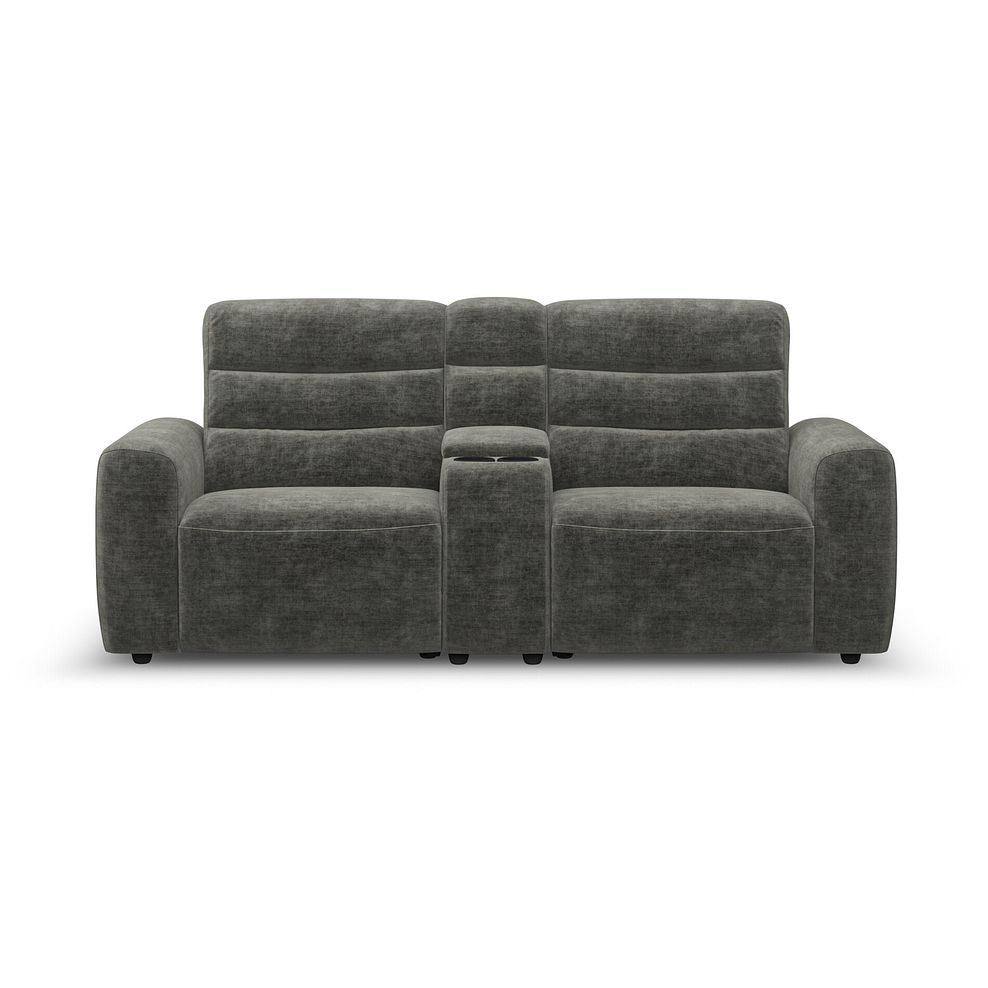 Cohen Group 8 Electric Recliner with 1 console in Plush Charcoal Fabric 5