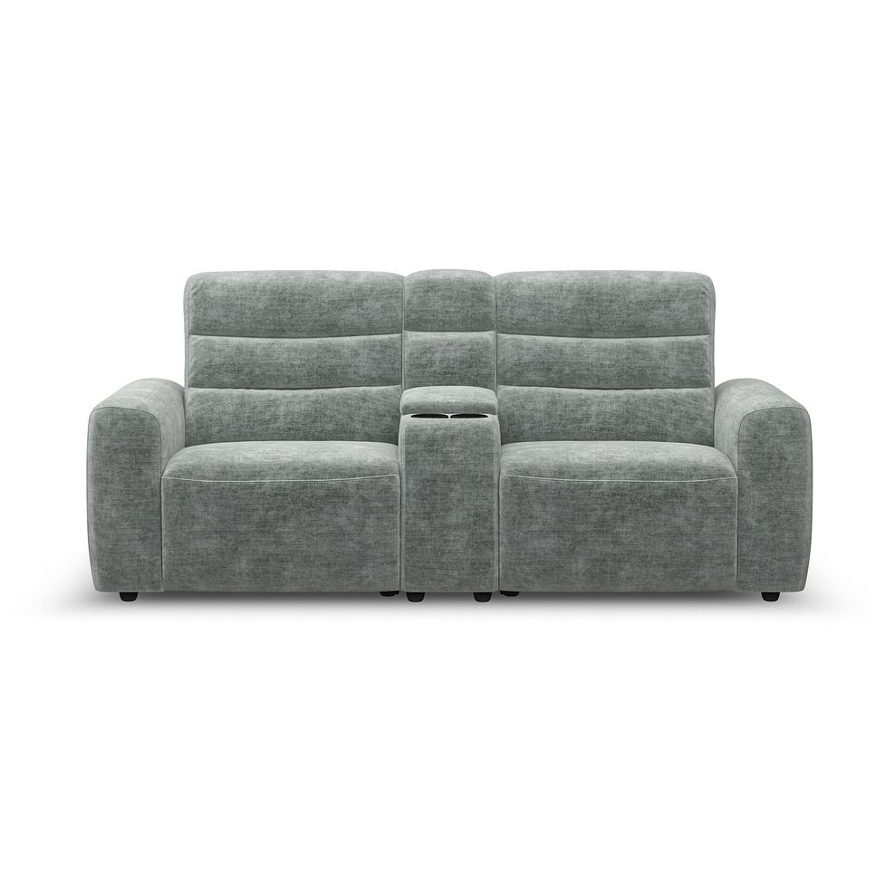 Cohen Group 8 Electric Recliner with 1 console in Plush Silver Fabric 5