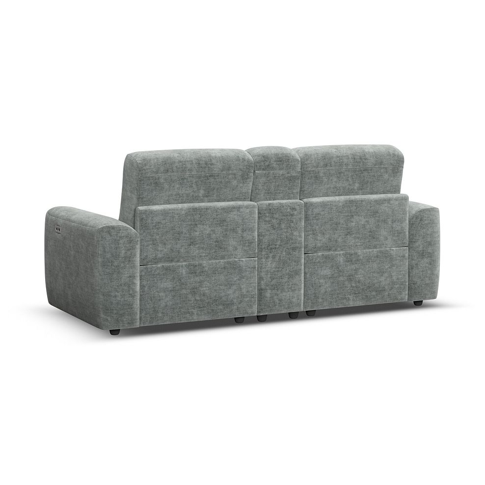 Cohen Group 8 Electric Recliner with 1 console in Plush Silver Fabric 6