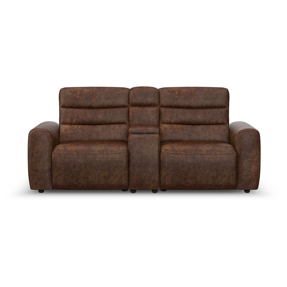 Cohen Group 8 Electric Recliner with 1 console in Ranch Dark Brown Fabric 5