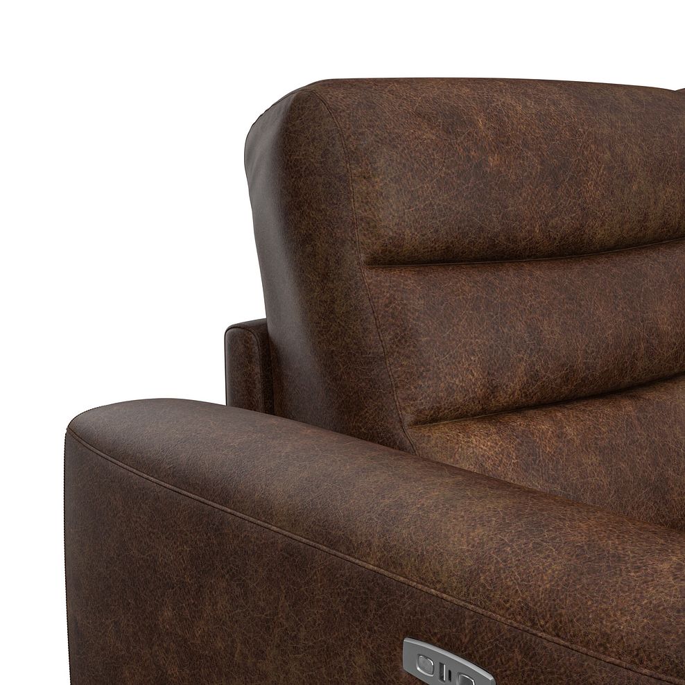 Cohen Group 8 Electric Recliner with 1 console in Ranch Dark Brown Fabric 11