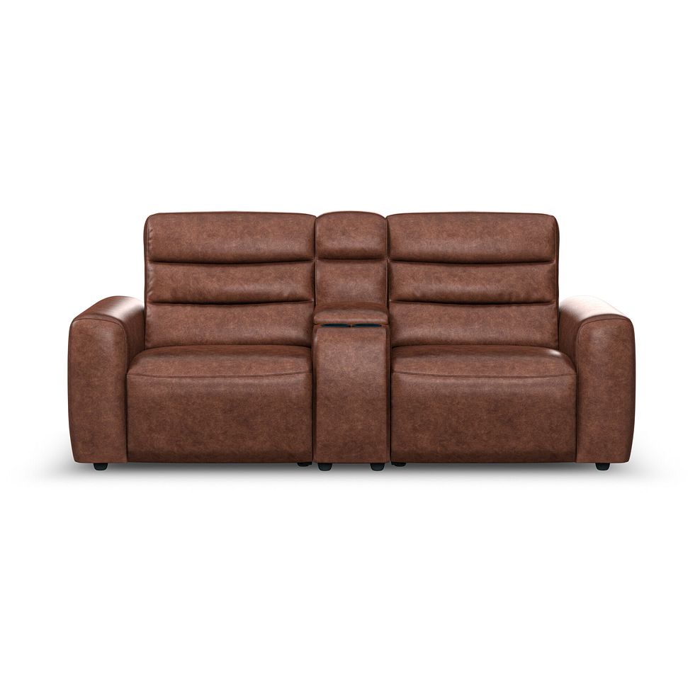 Cohen Group 8 Electric Recliner with 1 console in Virgo Chestnut Leather 5