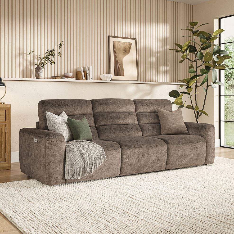 Cohen Group 9 Electric Recliner in Dapple Chocolate Fabric 1