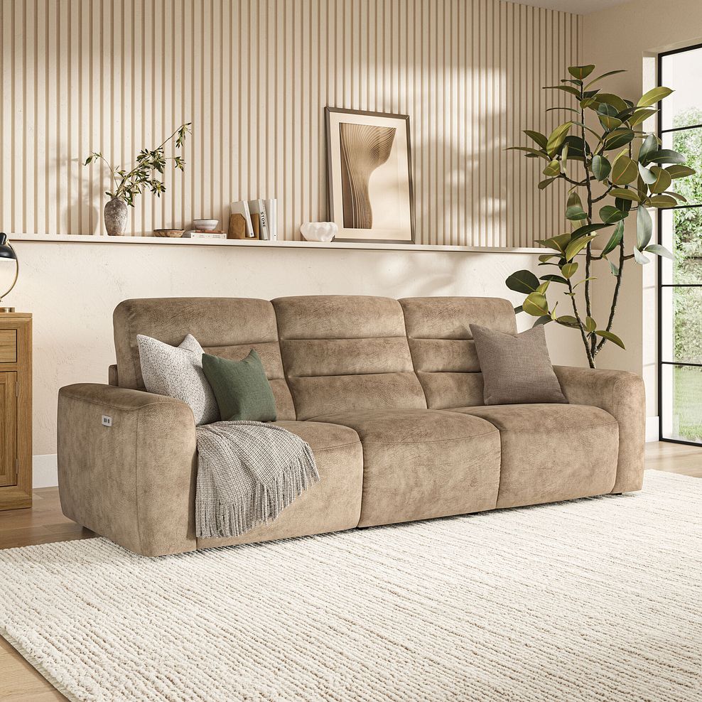 Cohen Group 9 Electric Recliner in Dapple Taupe Fabric 1