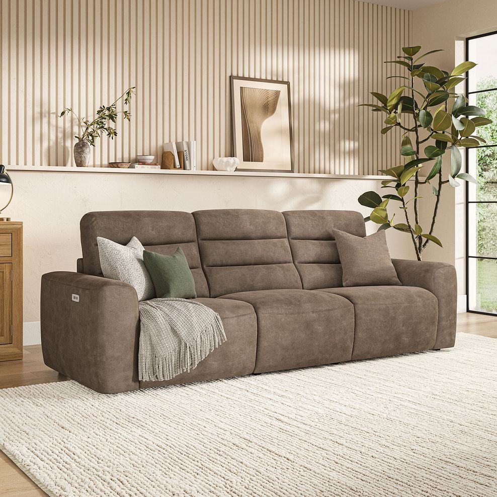 Cohen Group 9 Electric Recliner in Miller Earth Brown Fabric 1