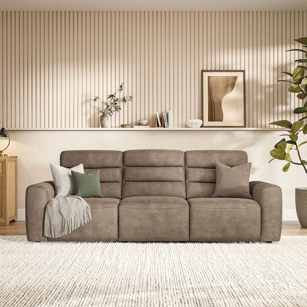 Cohen Group 9 Electric Recliner in Miller Earth Brown Fabric 3