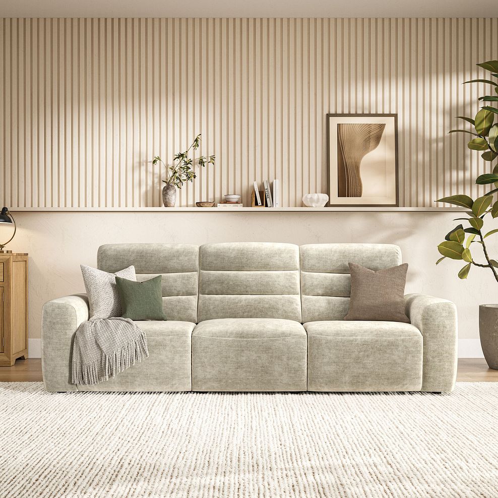 Cohen Group 9 Electric Recliner in Plush Beige Fabric 3