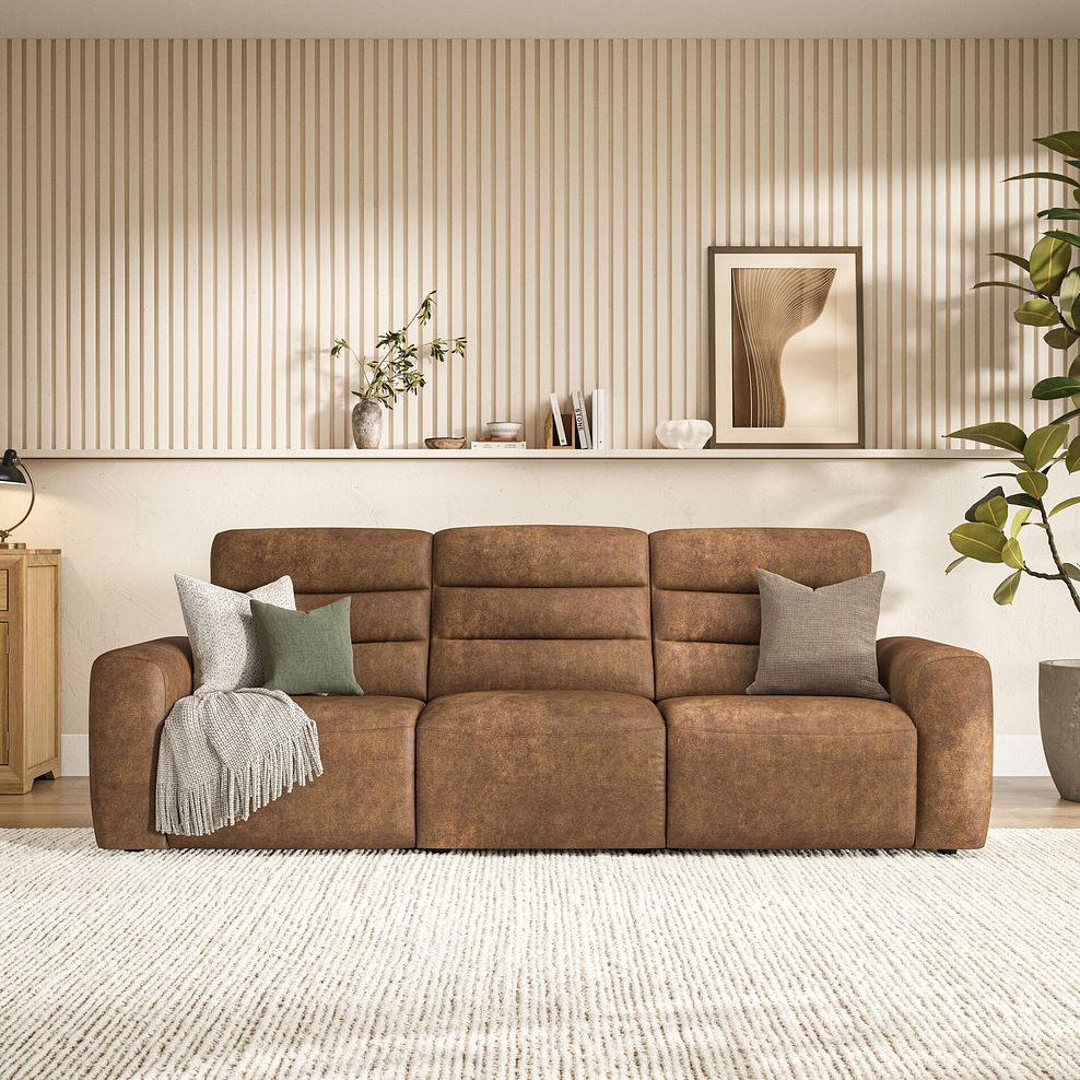 Cohen Group 9 Electric Recliner in Ranch Brown Fabric 3