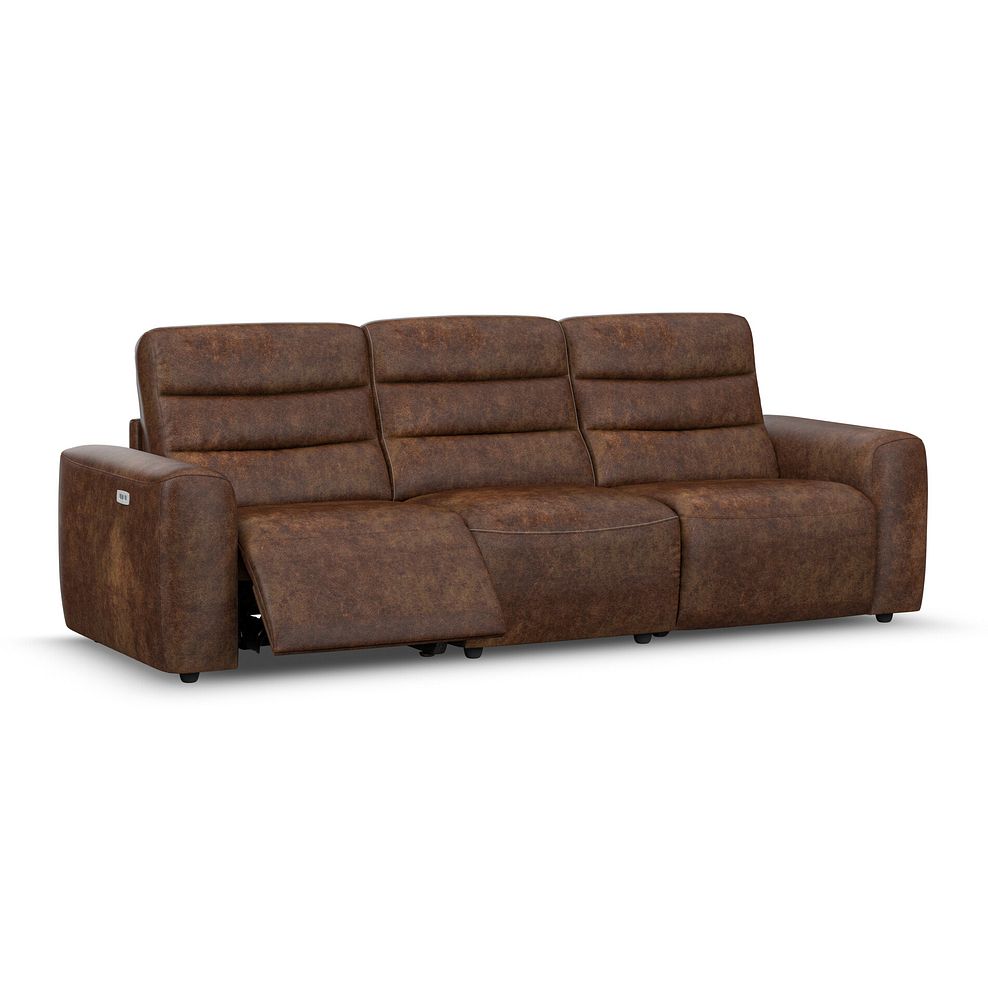 Cohen Group 9 Electric Recliner in Ranch Dark Brown Fabric 2