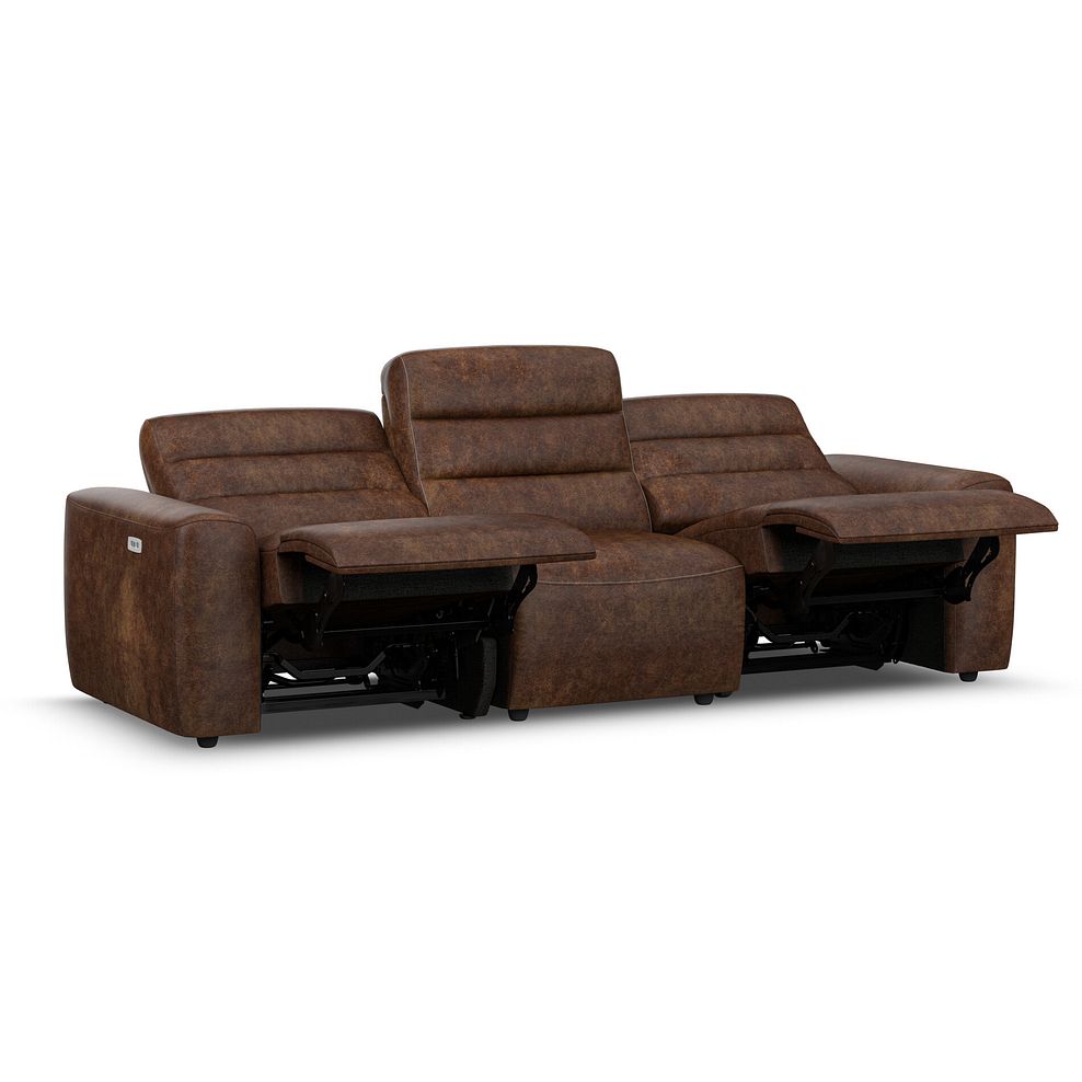 Cohen Group 9 Electric Recliner in Ranch Dark Brown Fabric 4