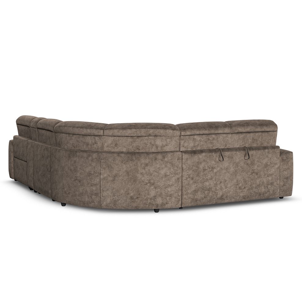 Cohen Large Corner Electric Recliner with Left Hand Sofa Bed and Console in Dapple Chocolate Fabric 6