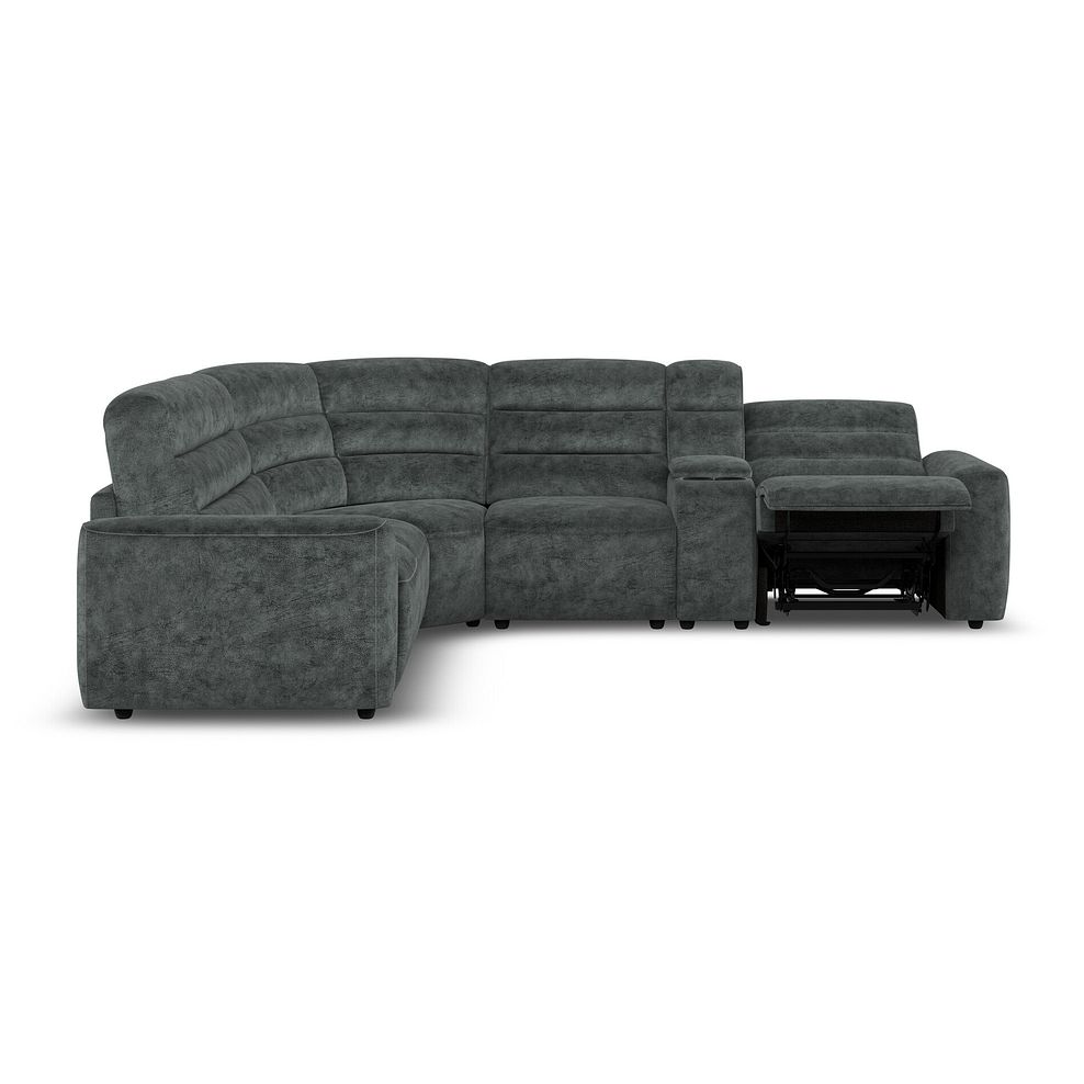 Cohen Large Corner Electric Recliner with Left Hand Sofa Bed and Console in Dapple Grey Fabric 8