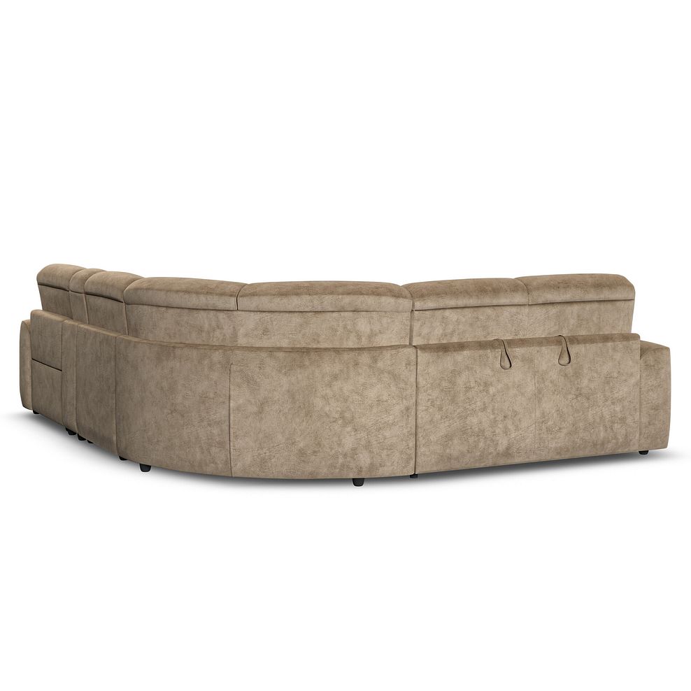 Cohen Large Corner Electric Recliner with Left Hand Sofa Bed and Console in Dapple Taupe Fabric 6