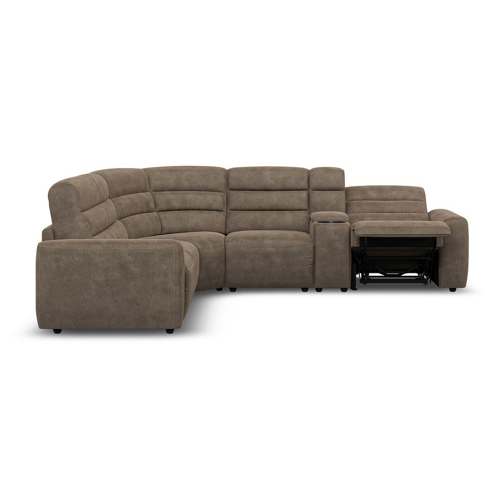 Cohen Large Corner Electric Recliner with Left Hand Sofa Bed and Console in Miller Earth Brown Fabric 8