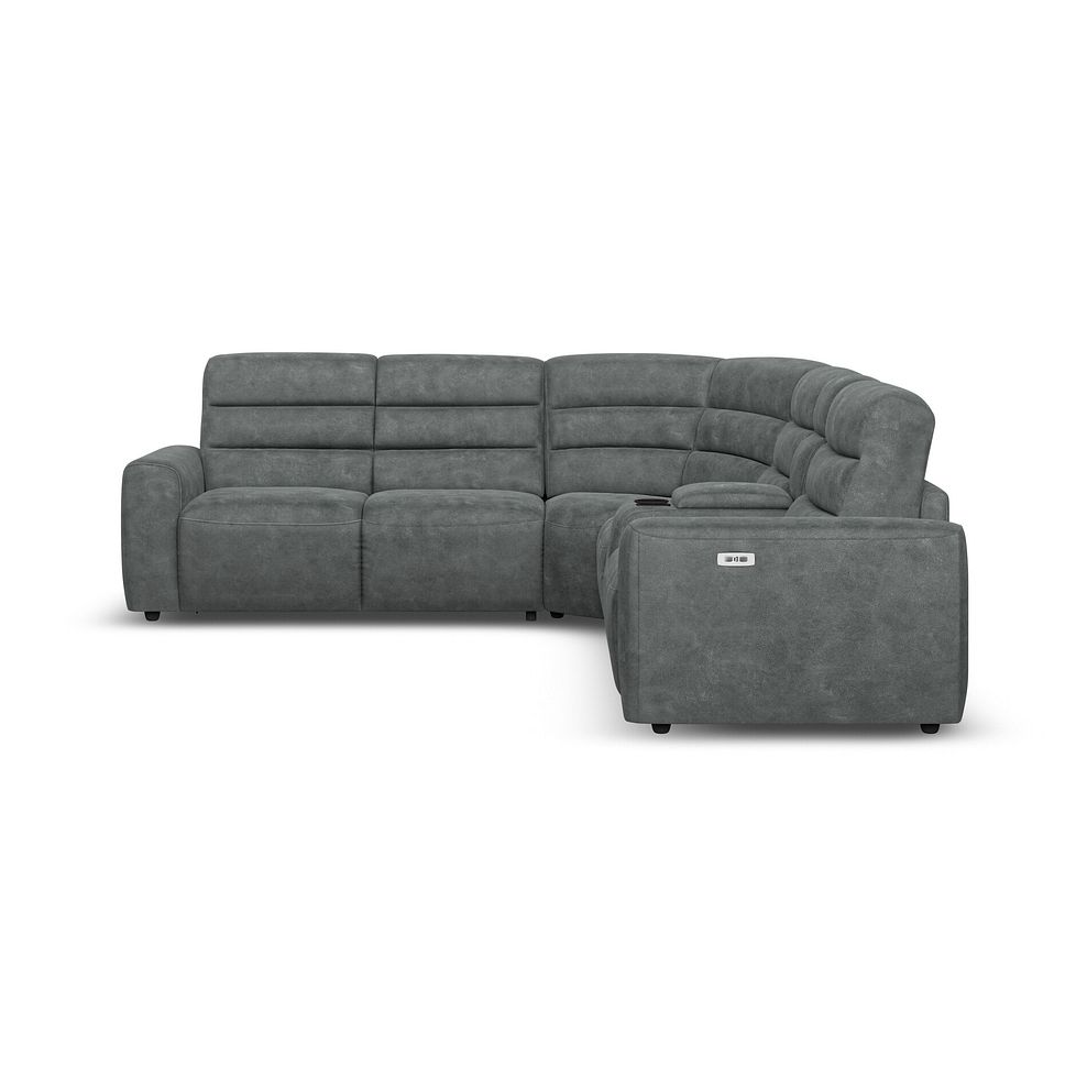 Cohen Large Corner Electric Recliner with Left Hand Sofa Bed and Console in Miller Grey Fabric 5