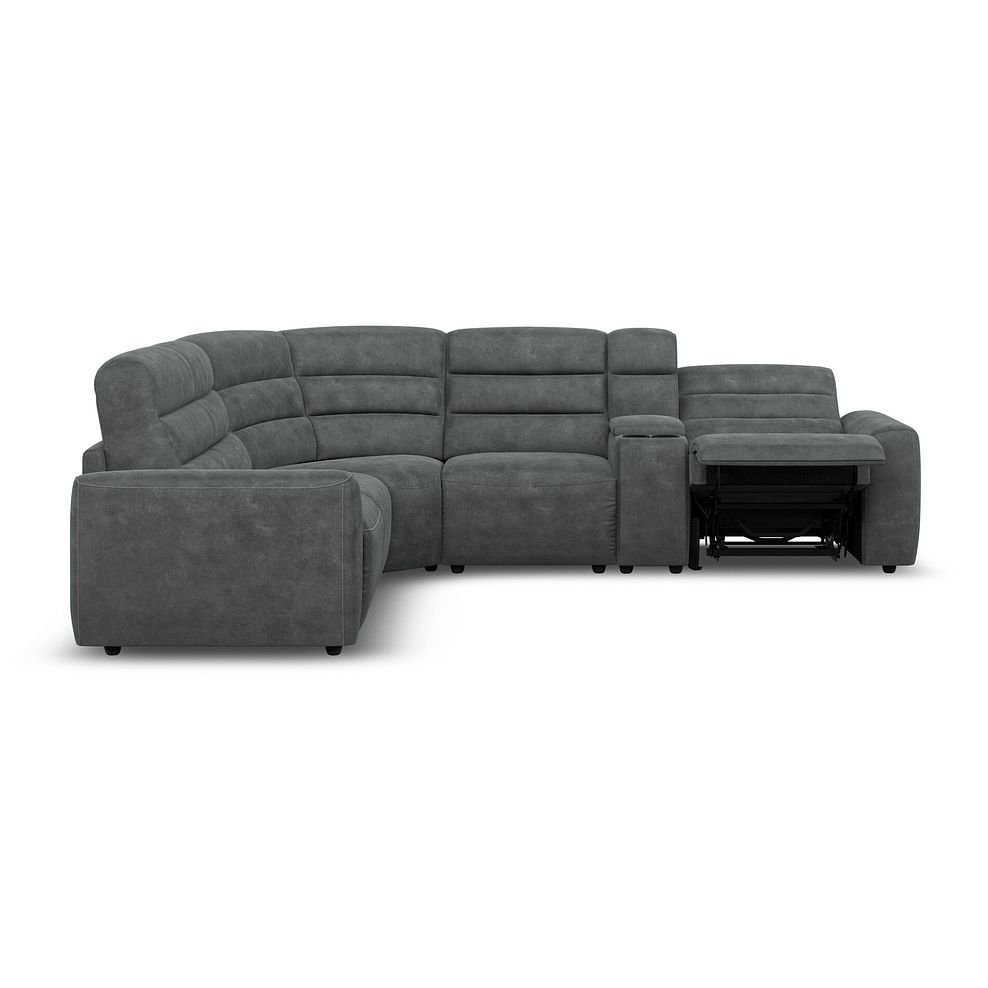 Cohen Large Corner Electric Recliner with Left Hand Sofa Bed and Console in Miller Grey Fabric 8
