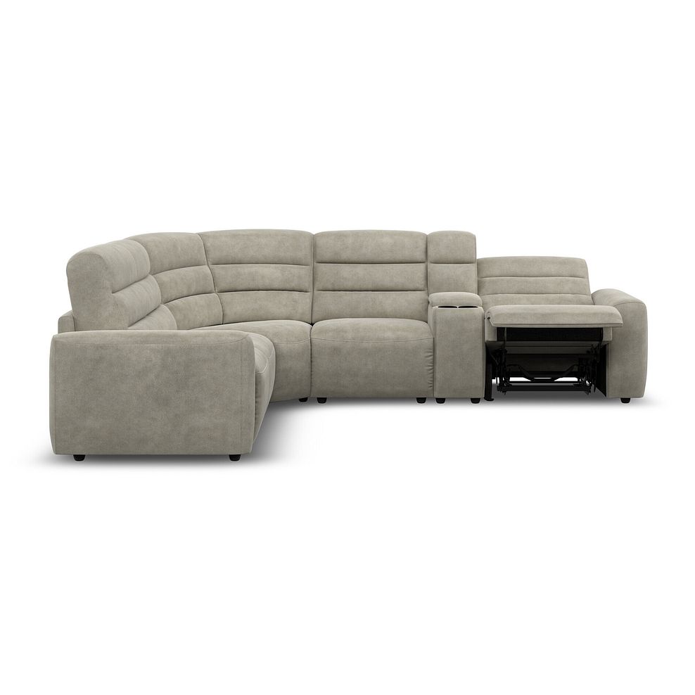 Cohen Large Corner Electric Recliner with Left Hand Sofa Bed and Console in Miller Taupe Fabric 8
