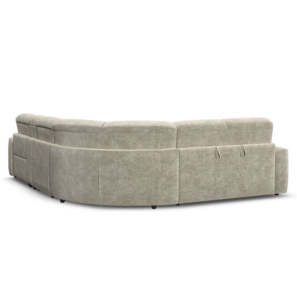 Cohen Large Corner Electric Recliner with Left Hand Sofa Bed and Console in Plush Beige Fabric 6