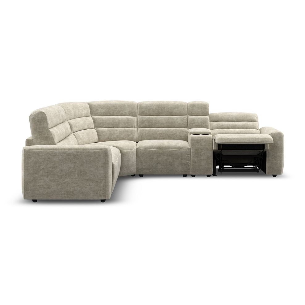 Cohen Large Corner Electric Recliner with Left Hand Sofa Bed and Console in Plush Beige Fabric 8