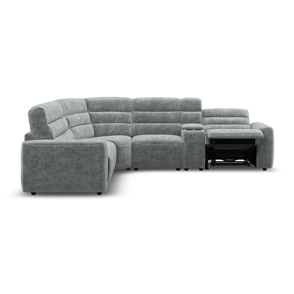 Cohen Large Corner Electric Recliner with Left Hand Sofa Bed and Console in Plush Silver Fabric 8