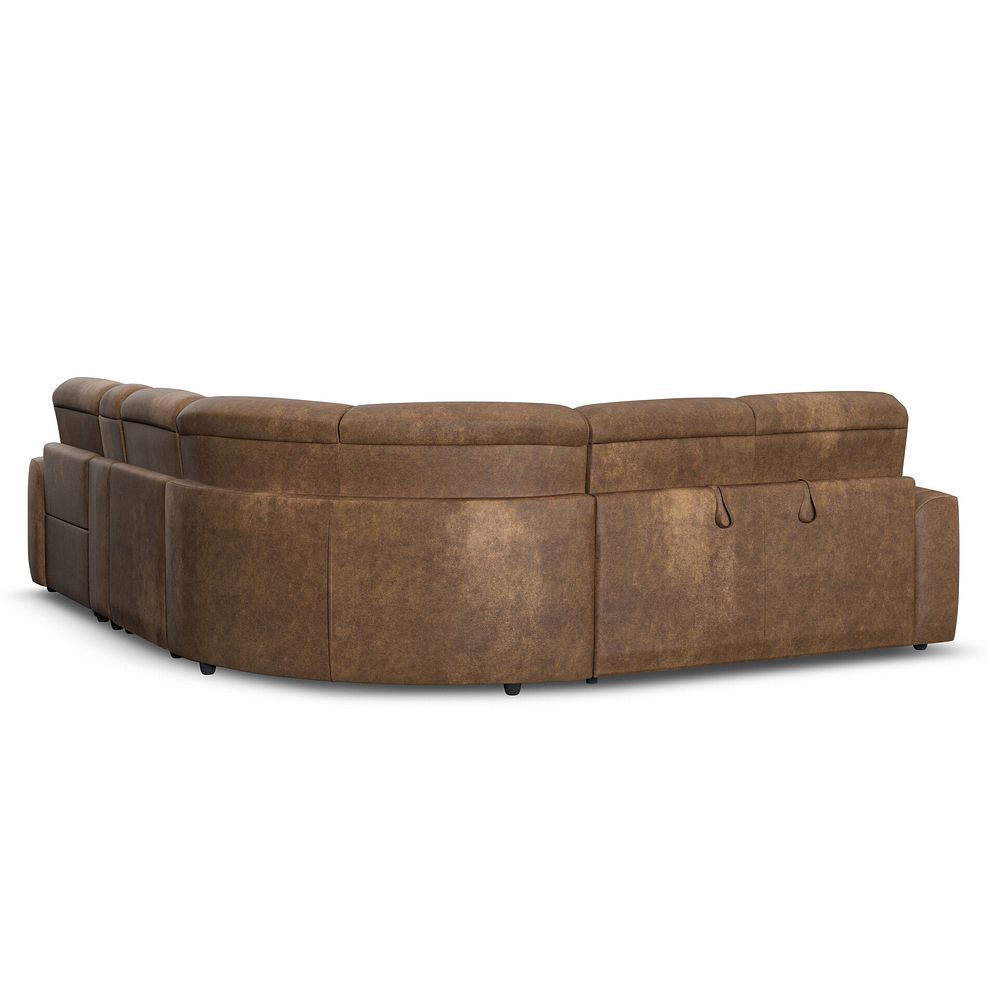 Cohen Large Corner Electric Recliner with Left Hand Sofa Bed and Console in Ranch Brown Fabric 6