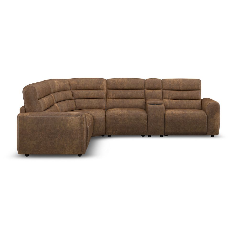 Cohen Large Corner Electric Recliner with Left Hand Sofa Bed and Console in Ranch Brown Fabric 7