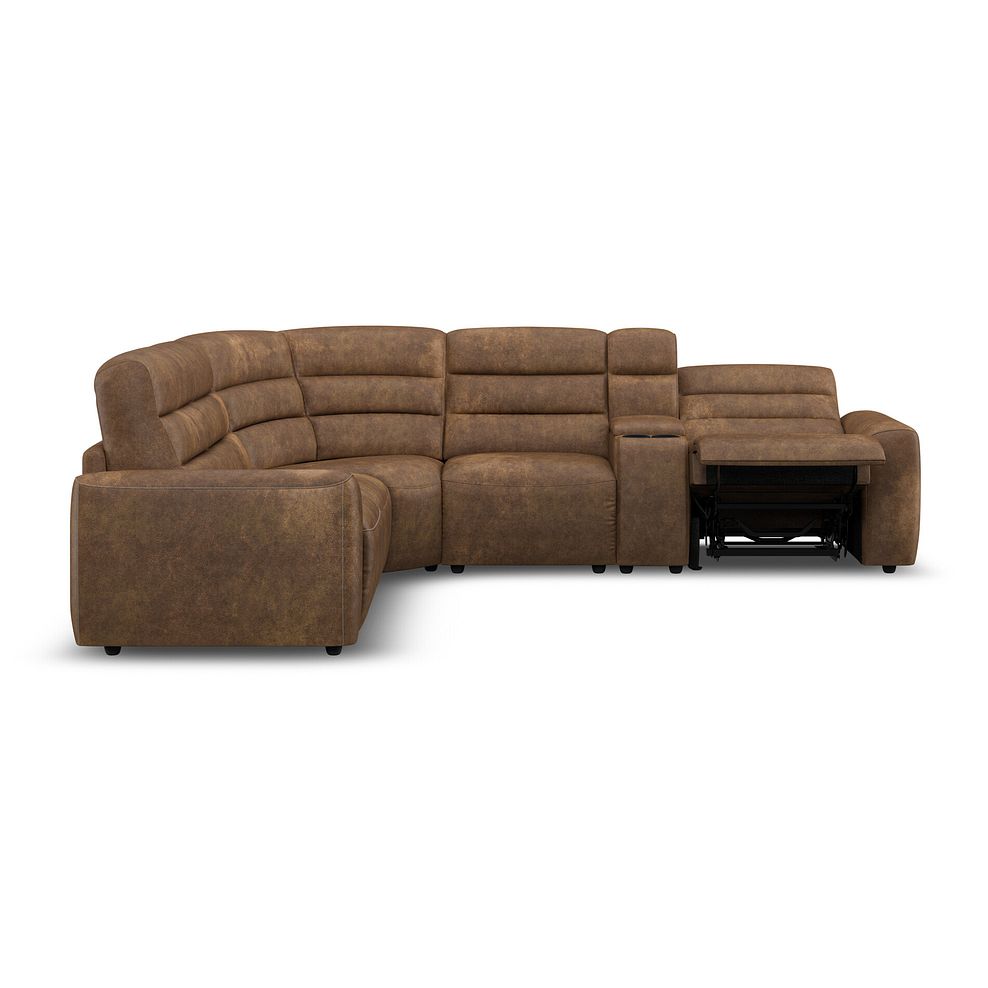 Cohen Large Corner Electric Recliner with Left Hand Sofa Bed and Console in Ranch Brown Fabric 8