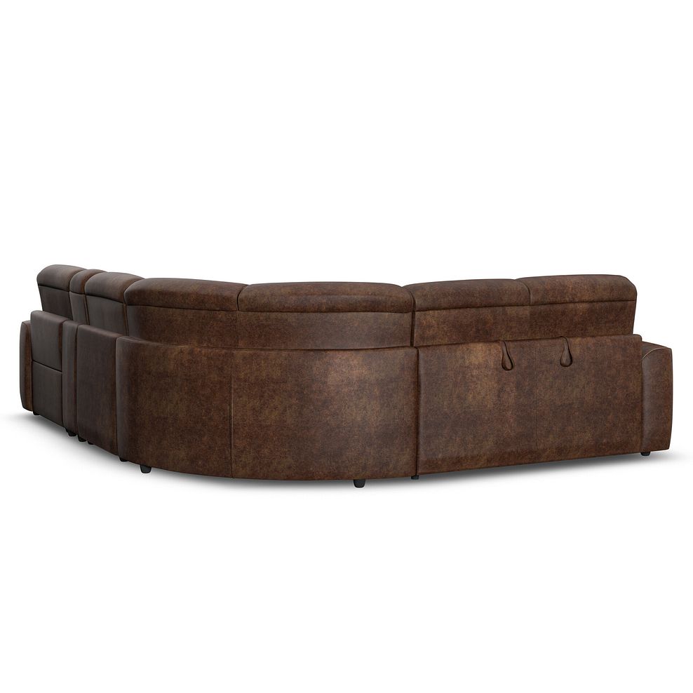 Cohen Large Corner Electric Recliner with Left Hand Sofa Bed and Console in Ranch Dark Brown Fabric 6