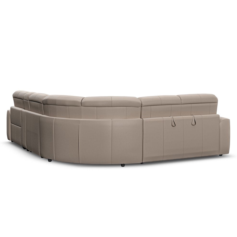 Cohen Large Corner Electric Recliner with Left Hand Sofa Bed and Console in Virgo Buff Leather 6